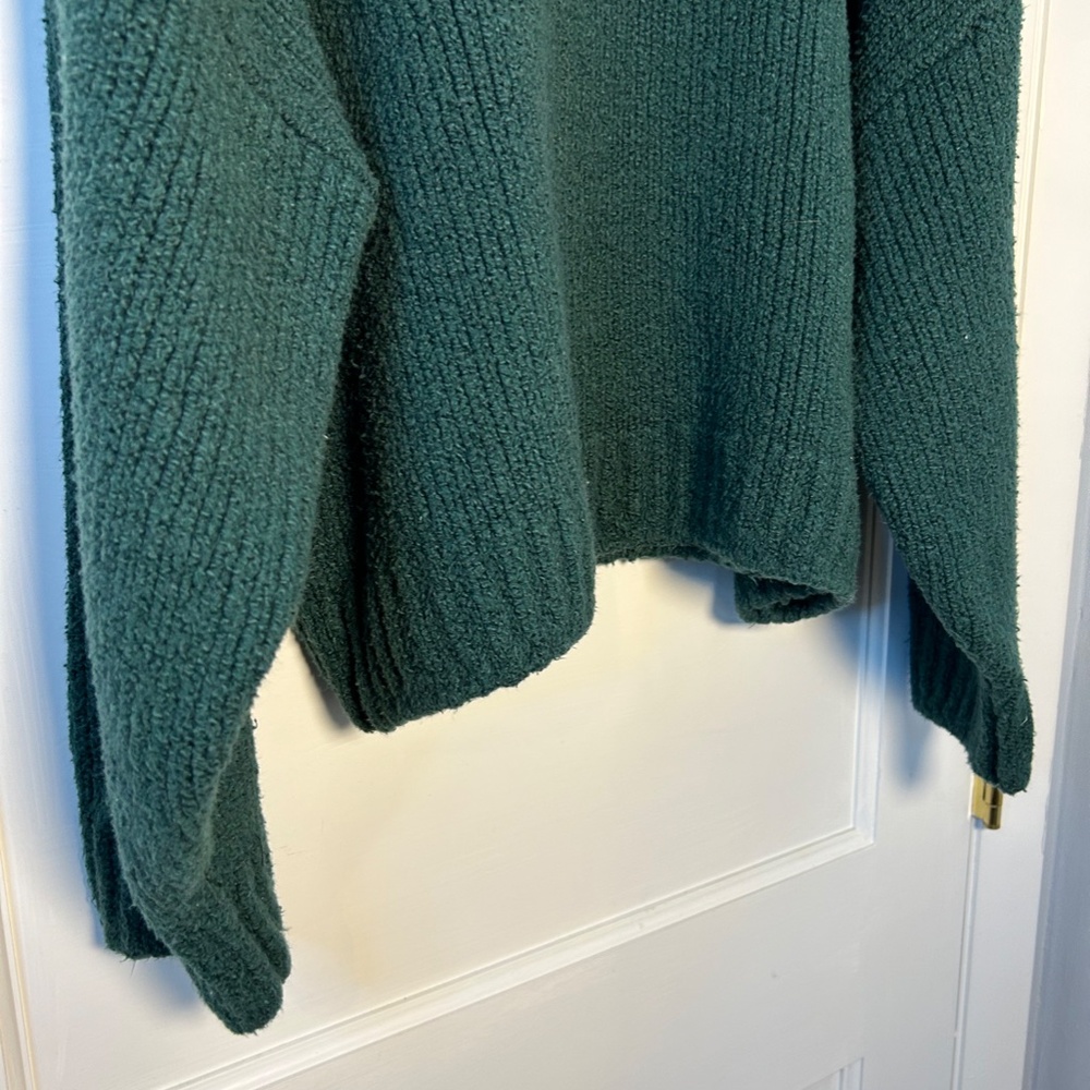 Pilcro Anthropologie chunky cowl neck knit sweater in forest green X-Large Cozy - Picture 11 of 12